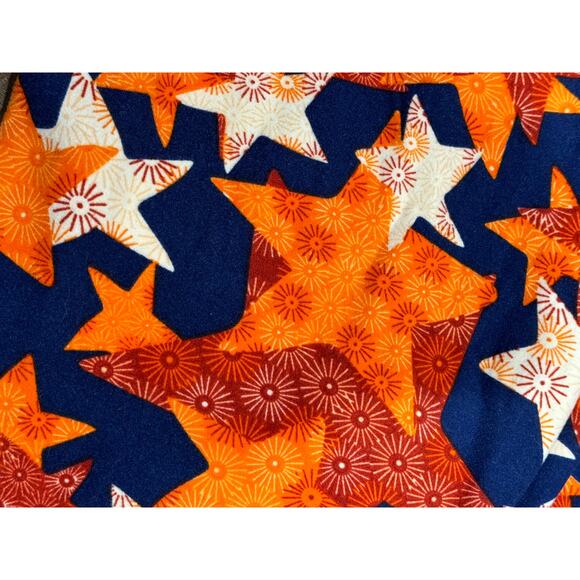 NWOT LuLaRoe Leggings One Size OS Blue Orange Red Stars Design - Picture 6 of 6